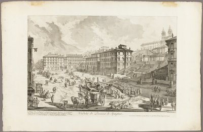 Udsigt over Piazza di Spagna, fra Udsigt over Rom af Giovanni-Battista Piranesi