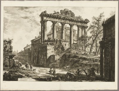 Udsigt over det såkaldte Tempel of Concord, fra Views of Rome af Giovanni Battista Piranesi