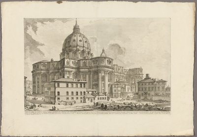 Udsigt over Peterskirkens ydre i Vatikanet, fra Views of Rome af Giovanni Battista Piranesi