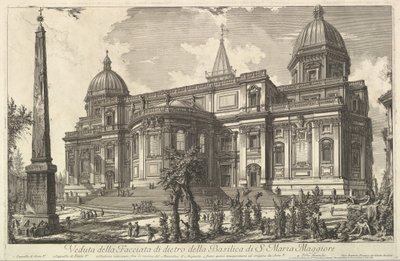 Udsigt over den bagerste indgang til basilikaen S. Maria Maggiore, fra Veduta di Roma R ..., ca. 1742. af Giovanni Battista Piranesi