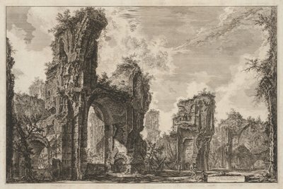 Udsigt over Rom: Ruinerne af Sisto eller begge dele af den store sal i Antoninian Baths, 1765. af Giovanni Battista Piranesi