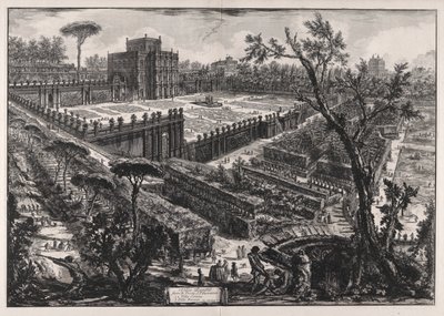 Villa Panfili uden for Porta San Pancrazio (Villa Pamphilj uden for Porta San Pancrazio), fra Vedute di Roma (Udsigt over Rom) af Giovanni Battista Piranesi