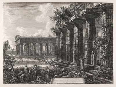 Udsigt til nogle af søjlerne på den modsatte facade? det fra den forrige plade af Giovanni-Battista Piranesi