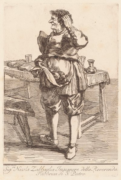 Mr. Nicola Zabbaglia af Giovanni Battista Piranesi, after Pier Leone Ghezzi