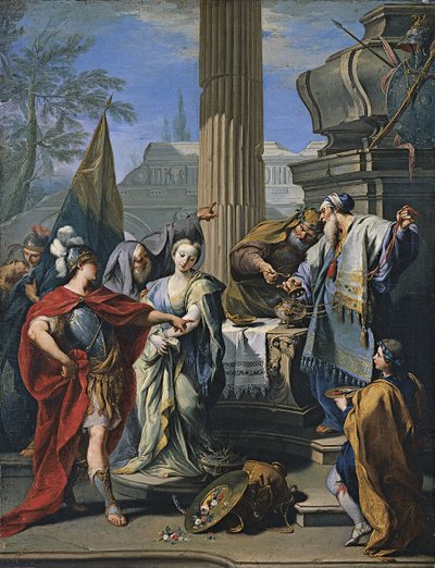 Ofringen af Polyxena af Giovanni Battista Pittoni