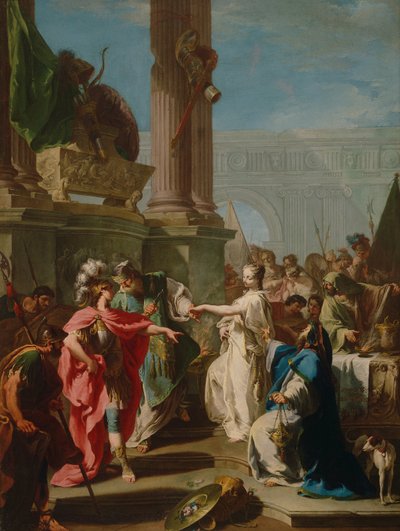 Ofringen af Polyxena, 1734 af Giovanni Battista Pittoni