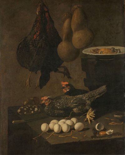 Stilleben med høns og æg af Giovanni Battista Recco