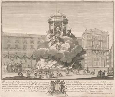 Prima Macchina for Kina fra 1732: Gudernes Råd af Giovanni Battista Sintes, after Nicola Michetti