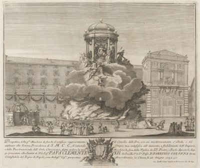 The Council of the Gods, til "Chinea"-festivalen af Giovanni Battista Sintes probably after Nicola Michetti