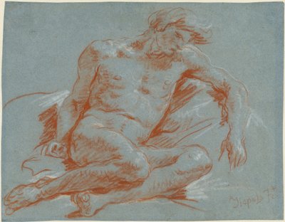 En siddende nøgen mand af Giovanni Battista Tiepolo