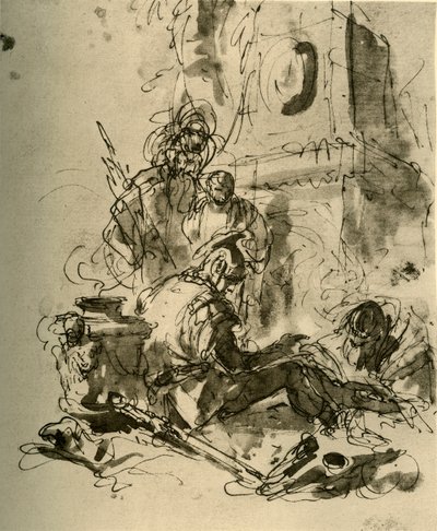 En soldat siddende, midten af det 18. århundrede, 1928 af Giovanni Battista Tiepolo