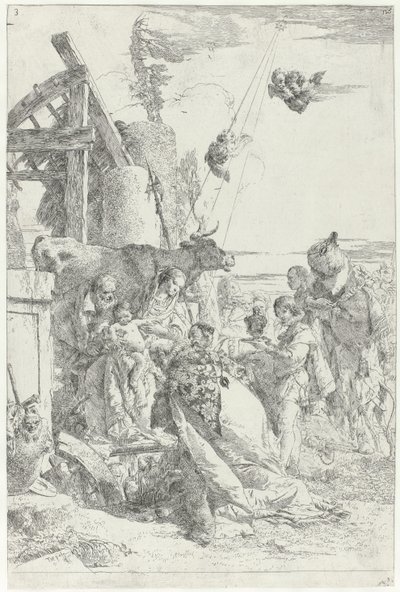 Tilbedelse af Kristusbarnet af tre konger Scherzi di fantasia (serietitel) af Giovanni Battista Tiepolo