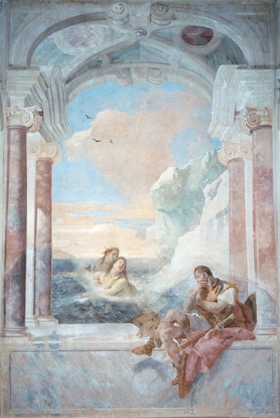 Akilles trøstes af sin mor Thetis, fra "Iliaden" af Homer, 1757 af Giovanni Battista Tiepolo
