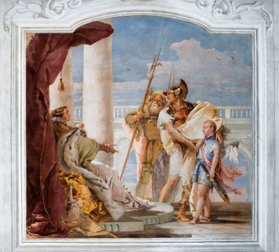 Aeneid præsenterer Amor, forklædt som Ascanius, til Dido fra Ænidens værelse i Palazzina, 1757 af Giovanni Battista Tiepolo