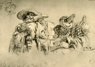 En orientalsk forhandler af juveler og to europæiske købmænd, 1752-1753, 1928 af Giovanni Battista Tiepolo