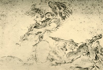 Engle spiller musikinstrumenter, c1755, 1928 af Giovanni Battista Tiepolo