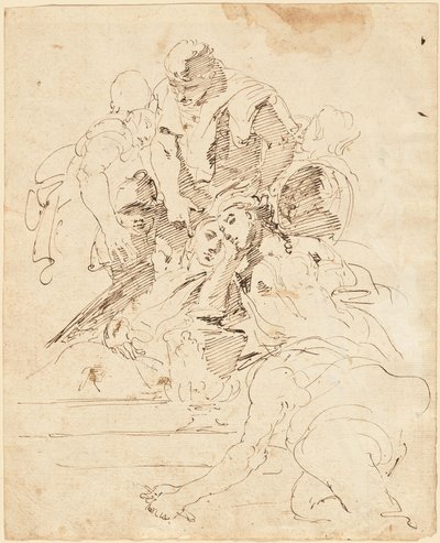 Klassiske figurer samlet omkring en urne af Giovanni Battista Tiepolo