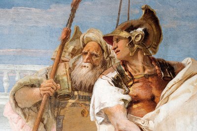 Detalje af Æneas fra Æneide præsenterer Amor, forklædt som Askanius, for Dido, fra Æneide-rummet i Palazzina, 1757 af Giovanni Battista Tiepolo