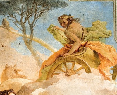 Detalje af Armida, fra Armida bortfører den sovende Rinaldo, fra Jerusalems værelse leveret i Palazzina, 1757 af Giovanni Battista Tiepolo