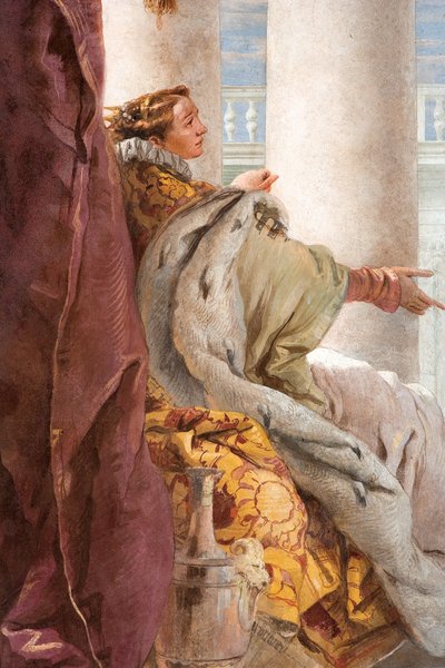 Detalje af Dido, fra Aeneid præsenterer Amor, forklædt som Ascanius, til Dido, fra Æneidens værelse i Palazzina, 1757 af Giovanni Battista Tiepolo