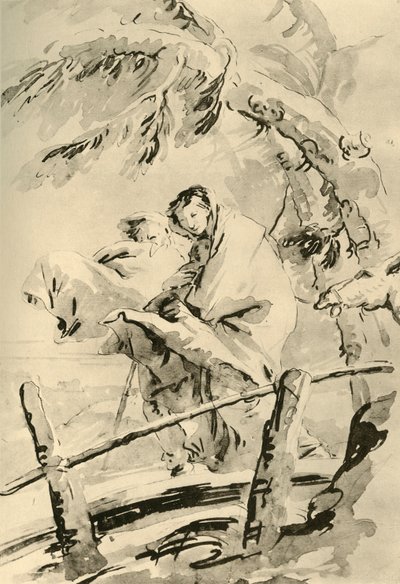 Flyvning til Egypten, før 1752, 1928 af Giovanni Battista Tiepolo