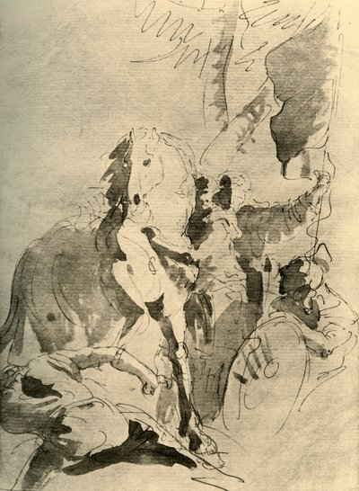 Gruppe af soldater med en hest, midten af det 18. århundrede, 1928 af Giovanni Battista Tiepolo