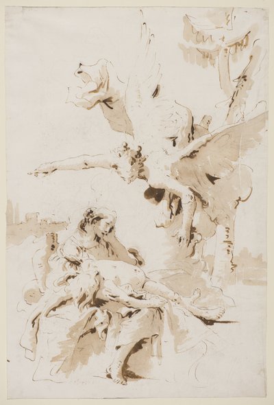 Hagar og Ismael i ørkenen, ca. 1725 af Giovanni Battista Tiepolo