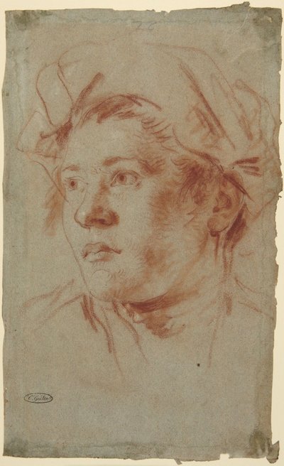 Hoved af en ung mand med hat af Giovanni Battista Tiepolo