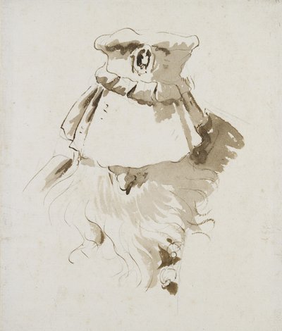 Hoved af en skægget mand (pen og brunt blæk med brun vask over sort kridt på hvidt papir) af Giovanni Battista Tiepolo