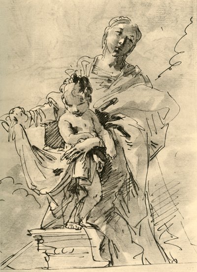 Madonna and Child, midten af det 18. århundrede, 1928 af Giovanni Battista Tiepolo