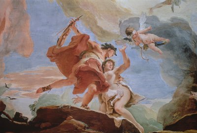Orpheus redder Eurydice fra underverdenen detalje af loftet, se også 64555 af Giovanni Battista Tiepolo