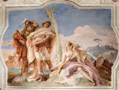 Rinaldo forlader Armida, fra Jerusalems værelse leveret i Palazzina, 1757 af Giovanni Battista Tiepolo