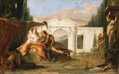 Rinaldo og Armida i Armidas fortryllede have, aflyttet af Carlo og Ubaldo af Giovanni Battista Tiepolo