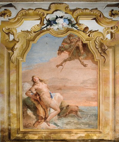 Ruggero befrier Angelica, fra Orlando Furiosos værelse i Palazzina, 1757 af Giovanni Battista Tiepolo