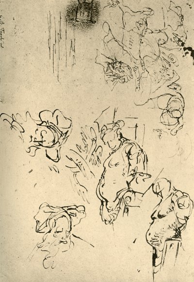 Satyr Herms and Oriental Heads, midten af det 18. århundrede, 1928 af Giovanni Battista Tiepolo