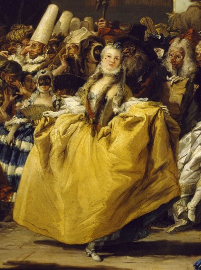 Karnevalsscene eller Menuetten af Giovanni Battista Tiepolo