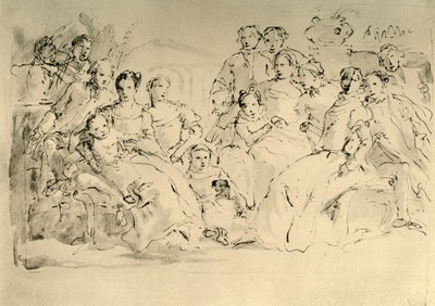 Skitse til et gruppeportræt, midten af det 18. århundrede, 1928 af Giovanni Battista Tiepolo