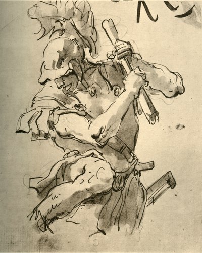 Soldat løfter armen for at slå, midten af det 18. århundrede, 1928 af Giovanni Battista Tiepolo