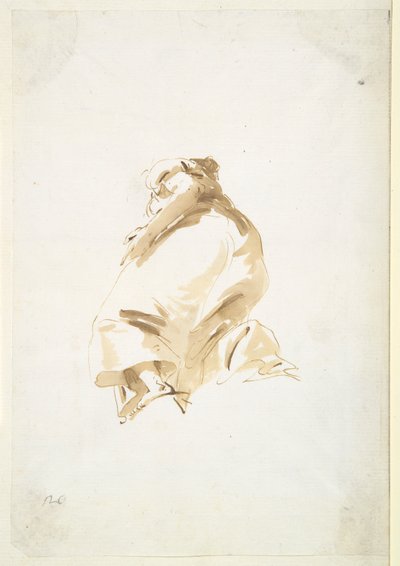 Stående kvindeskikkelse set bagfra og nedefra af Giovanni Battista Tiepolo