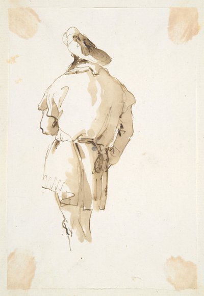 Stående mandsfigur set bagfra af Giovanni Battista Tiepolo