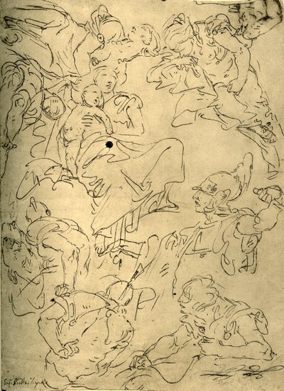 Studier til en Madonna med barn og engle, midten af det 18. århundrede, 1928 af Giovanni Battista Tiepolo