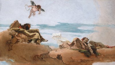 Studie for et loft med personificeringen af råd, før ca. 1762. af Giovanni Battista Tiepolo