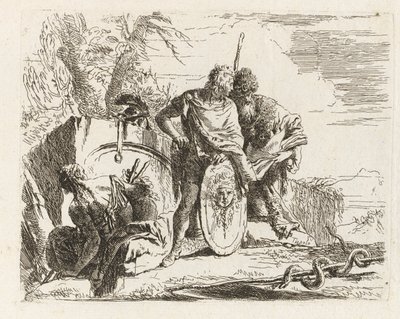 Astrologen og den unge soldat, fra Vari capricci (Various Capriccios) af Giovanni Battista Tiepolo