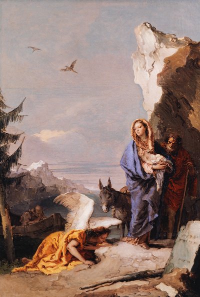 Flugten til Egypten, ca. 1767-70. af Giovanni Battista Tiepolo