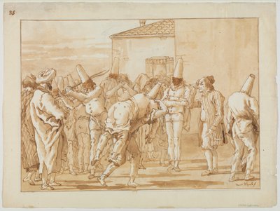 Punchinellos prygl, ca. 1800 af Giovanni Battista Tiepolo