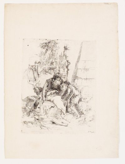 To siddende troldmænd og to ynglinge af Giovanni Battista Tiepolo