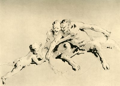 To fauner og en amor, midten af det 18. århundrede, 1928 af Giovanni Battista Tiepolo