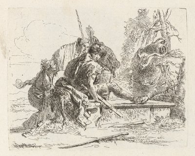 To soldater og to kvinder, fra Vari capricci (Various Capriccios) af Giovanni-Battista Tiepolo