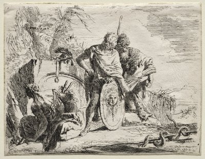 Forskellige Caprices: Astrologen og den unge soldat af Giovanni-Battista Tiepolo