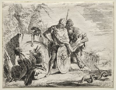 Forskellige Caprices: Astrologen og den unge soldat. af Giovanni Battista Tiepolo